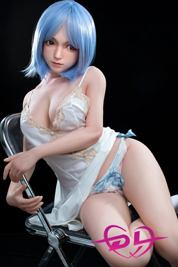 莜莜 D-cup 148cm FUDOLL ブルー髪ラブドール シリコンヘッド+TPEボディ
